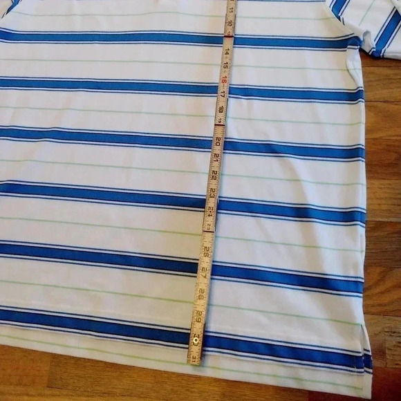 Footjoy Golf Polo Shirt Men's Size XL Athletic Striped Blue White - Picture 4 of 6